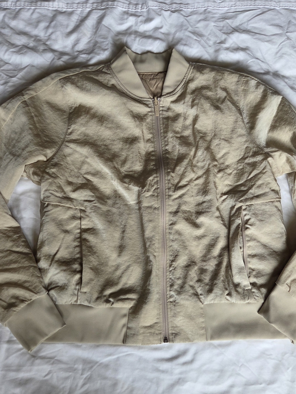 Lululemon Non-stop Bomber Jacket. Fully Reversible Tan Color Size 14
